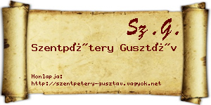 Szentpétery Gusztáv névjegykártya