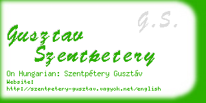 gusztav szentpetery business card