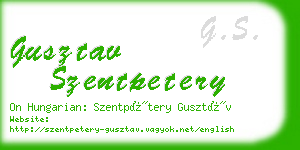 gusztav szentpetery business card